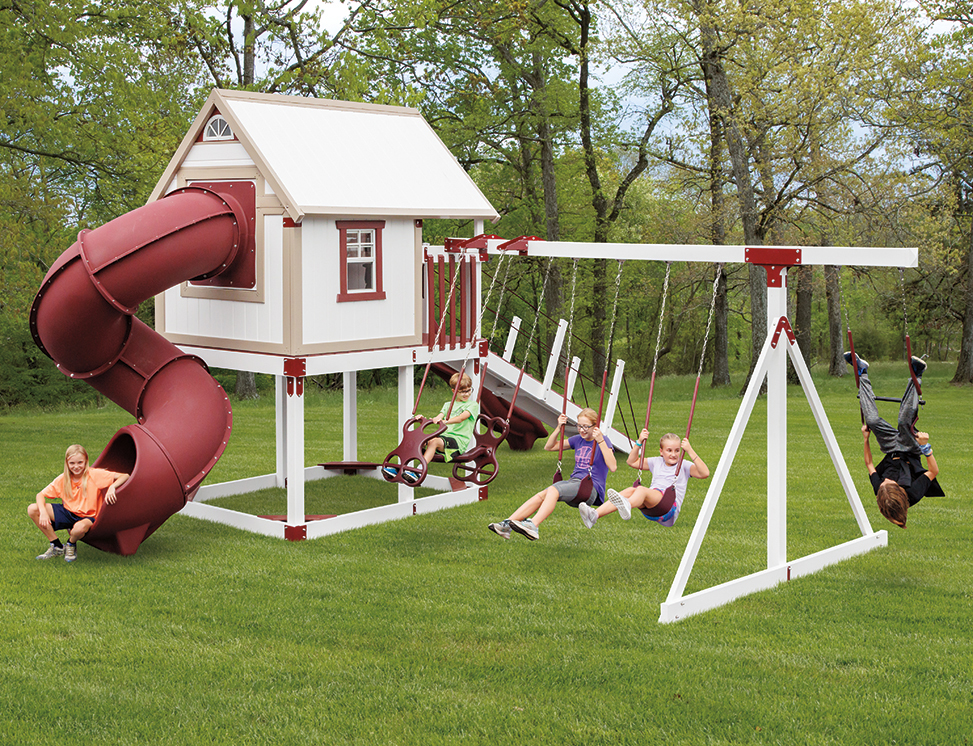 Happy Hideout Swing Set Rear