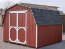 Red and White 10x10 Economy Series Mini Barn Style Storage Shed From Pine Creek Structures